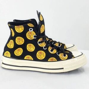 Converse All Star High Keith Haring Sneaker Black Yellow Flower Head Sz 7 Rare